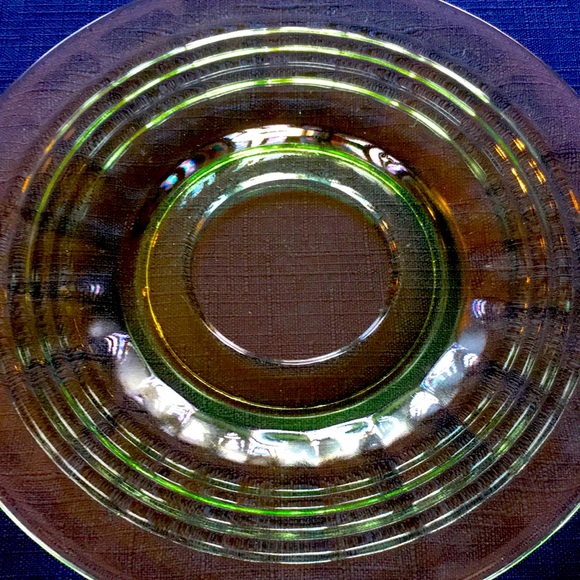 Green Block Optic Depression Glass Saucer(s) - Picture 3 of 4
